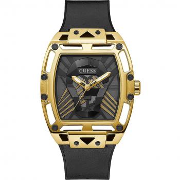 Reloj Guess Legend GW0500G1 - Elegante diseño dorado con correa de silicona negra y resistente al agua