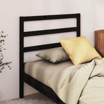 Cabecero para cama madera maciza de pino negro 106x4x100 cm
