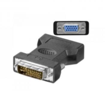 Microconnect MONAJ cambiador de género para cable DVI-I 24+5Pin HD15 Negro