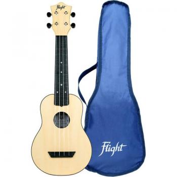Flight TUS35 Travel Series Soprano Ukulele with Gig Bag - Natural Linden Top
