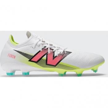 New Balance Furon V7+ Pro FG Soccer Cleats for Men - Gray/White/Yellow/Pink, Size 10 D