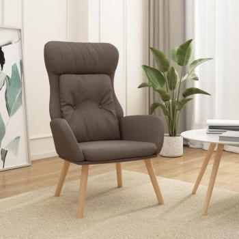 Sillón de relax de tela en color gris claro, gris oscuro y crema - Sillón cómodo para dormitorio, silla relax tipo sofá