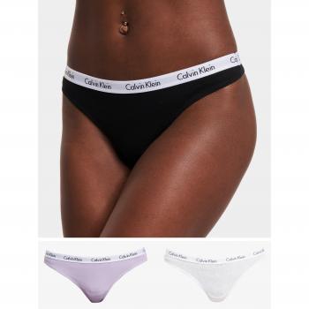 Pack de 3 tangas Calvin Klein Carousel - Negro, Blanco, Lila Pastel - Talla L