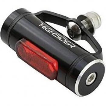 Luz Trasera Highsider Conero T1 LED, vidrio rojo, color negro