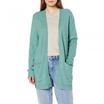 Vila NOS Viril L/s Open Knit Cardigan-Noos Chaqueta Punto, Turquesa