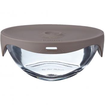 Tomorrow's Kitchen Single Steamer Vaporera Individual, Cristal, Tapa Gris, 17.2 x 14.4 x 7.8 cm