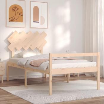 Estructura de Cama para Ancianos con Cabecero 100x200 cm en Madera Maciza