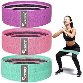 PANENDIANO Bandas Elasticas Gluteos Resistencia Hip Bands 3 Cintas Set Antideslizante de Yoga Crossfit Pilates Stretch Entrenamiento Squats Deadlifts Fuerza de piernas y glúteos