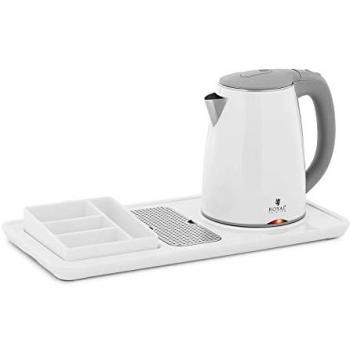 Hervidor de Agua Profesional para Hotel - Blanco - 1,2 L - 1800 W - Con Estación de Café y Té
