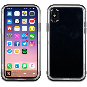 Pack Muvit Apple iPhone XXs Funda Cristal bump + protector pantalla vidrio templado plano