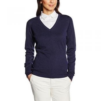Premier Workwear Ladies V-Neck Knitted Sweater, Sudadera para Mujer, Azul