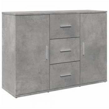 Aparador de madera de ingeniería gris hormigón 90,5x29,5x65 cm