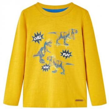 Camiseta infantil de manga larga color ocre 140