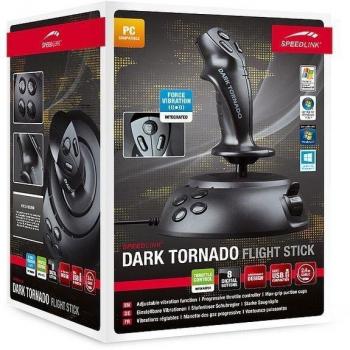 Joystick de Vuelo USB Speedlink Dark Tornado con Vibración y Fuerza para PC