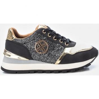Zapatilla Mujer Xti 141112 Nude Cordón Glitter Textil Piel Cuña Comodidad Suela Goma Antideslizante Certificado Vegano PETA