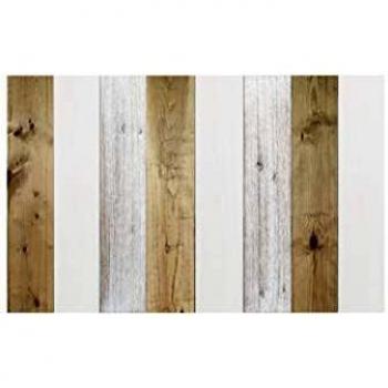 Decowood - Cabecero Vintage para Cama de Dormitorio, Madera de Pino, Combinado Blanco y Envejecido - 160 x 80 cm