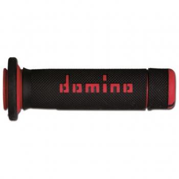 Puños Domino A180 ATV semi-gauffré 22mm negro/rojo