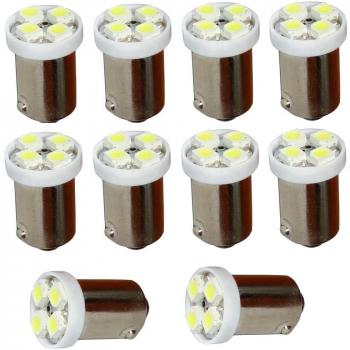 AERZETIX: 10 x Bombillas T4W T5W BA9s 12V 4LED SMD blanco con efecto Xenon para iluminacion interior, luz del techo, luces umbrales de puertas, del compartimiento del motor y del maletero, luz de matricula
