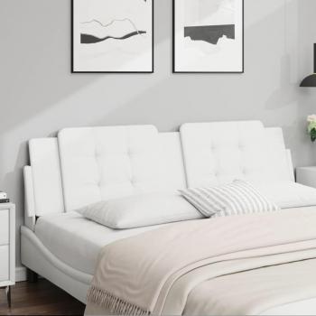 Cabecero de cama acolchado en cuero sintético blanco 180 cm Vidaxl