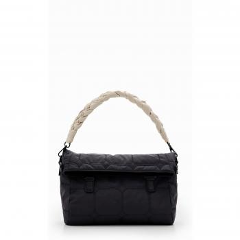Bolso de mano mediano acolchado en negro con compartimento extraíble Desigual® Preta Senhora 23WAXY09