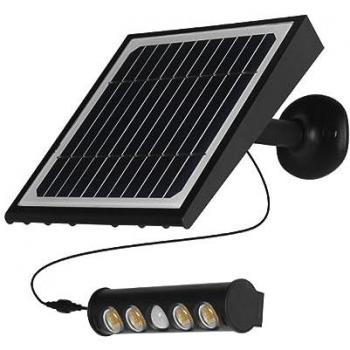 Foco Proyector LED Solar de Exterior con Sensor de Movimiento Mezco 8W, Luz Fría 6500K, IP65