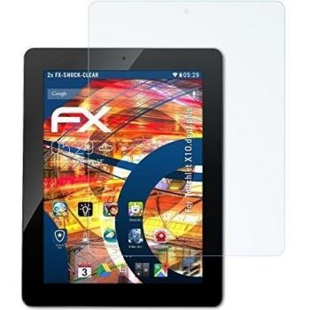 2 x atFoliX Antichoque Película Protectora Touchlet X10.dual.plus Protector Película - FX-Shock-Clear