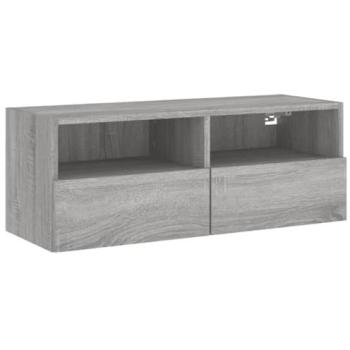 Mueble TV Multimedia Estante Pared Sonoma 80x30x30 cm Madera de Ingeniería Gris