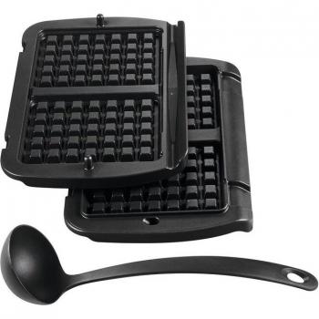 Tefal XA724810 Juego de 2 Placas para Gofres en Color Negro con Cucharón