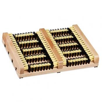 Cepillos para Zapatos de Exterior - 4 Unidades, Cerdas Gruesas y Densas, Base Antideslizante, Madera-PVC, Color Marrón