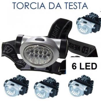 Linterna Frontal LED Recargable 6 LEDs para Camping y Caza