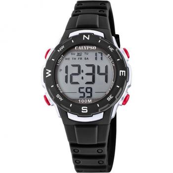 Reloj Infantil Calypso Digital Crush K5801/6 con Correa de Caucho Negro