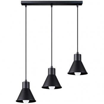 Lámpara Colgante Taleja 3 Luces E27 Acero Negro 120cm