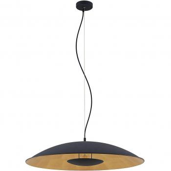 Lámpara colgante Narisara moderna de metal negro y oro, 1 luz E27, 80 cm, para salón y comedor