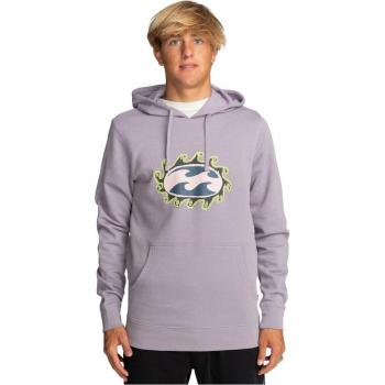 Sudadera con Capucha para Hombre Crayon Wave de Billabong en Color Púrpura Ceniza