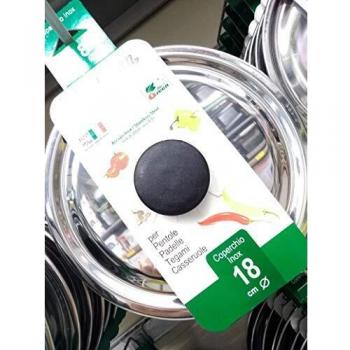 Errebi M61678 - Tapa acero inox pomo baquelita 18 cm