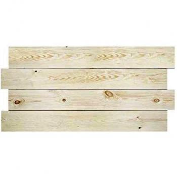 Decowood - Cabecero para Cama Dormitorio, Lamas Horizontales Asimétricas, Madera de Pino Natural - 200 x 80 cm