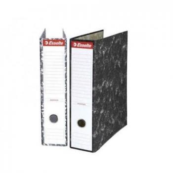 Esselte Archivador de Palanca - Cartón - Cantoneras Metálicas - Lomo 75 mm - Capacidad para 500 Hojas - A4 - Color Negro Jaspeado - Referencia 46960