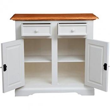 Aparador Country de Madera Maciza de Tilio Blanco Antiguo 110x45x103 cm