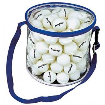 Bolsa de 100 Pelotas de Ping Pong Bandito Blanco 1 Estrella con Tragetasca