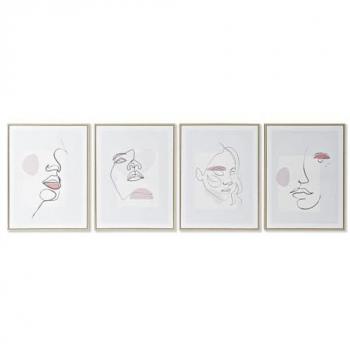 Cuadro Escandinavo DKD Home Decor Cara 45 x 2,5 x 60 cm (4 Unidades)