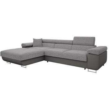 Sofá rinconero Comfivo S102 con función de descanso y caja de ropa de cama, dimensiones 280x170x70cm