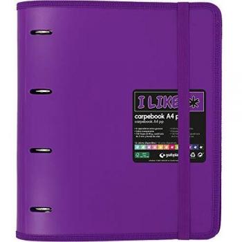 Grafoplás 88100535. Carpeta con Recambio A4, Morado, 6 Separadores y Sobre Transparente, Carpebook Like