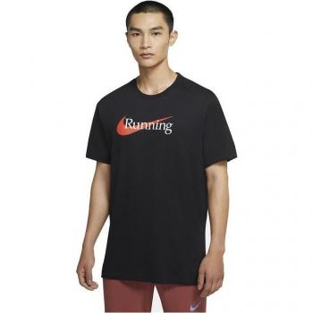 Camiseta Nike Dri-Fit HBR de Manga Corta para Hombres - Negro/Rojo