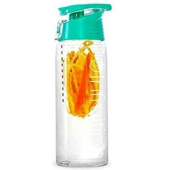 infruitiontm con infusión de frutas botella de agua con infusor de frutas | como se ve en BBC, Glamour, Elle, Selfridges | 100% sin BPA, beber más agua Detox saludable con sabor a, agua, Youthful Skin, mejor degustación agua, asa resistente Titan plás