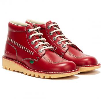 Kickers Adult Mens Kick Hi Leather Boots - Red, Size UK 6.5