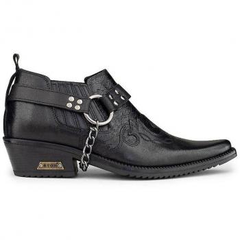 Infinity Leather Black Punk Cuban Biker Boots EU44