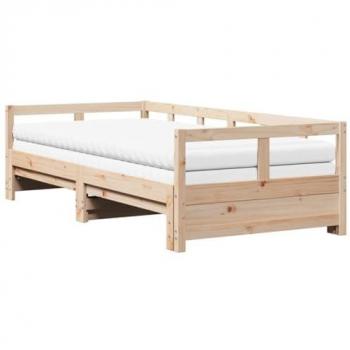 Sofá cama nido con colchones de madera maciza de pino 80x200 cm