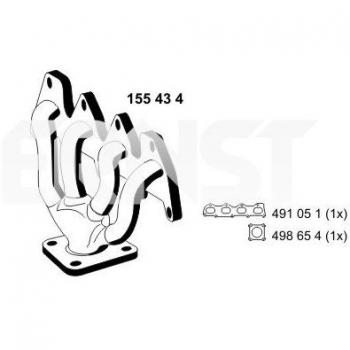 Colector de escape ERNST 155434 para Volkswagen Golf 4, Golf 4 Variant y SEAT Ibiza 3