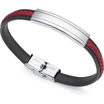 Pulsera Viceroy Air 14013P01017 Acero con Piel Negra y Roja