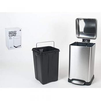 Cubo de Basura Pedal Metalizado 12L - Diseño Moderno y Práctico, Medidas: 30x24,5x43,5cm, Ideal para Organización del Hogar y Cocina